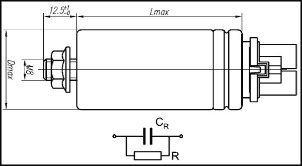 Kondensator do lamp wyładowczych MKSP-025, 5,3µF